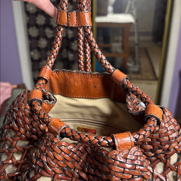 Vintage Talbots Woven Leather Bucket Bag - Picture 13 of 15